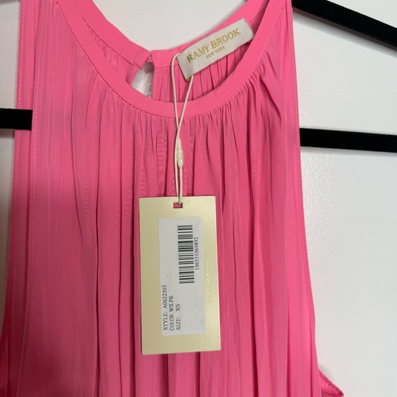 Ramy Brook - Tilly Smocked Mini Dress high neck pink eyelet - XS NWT - Picture 5 of 12